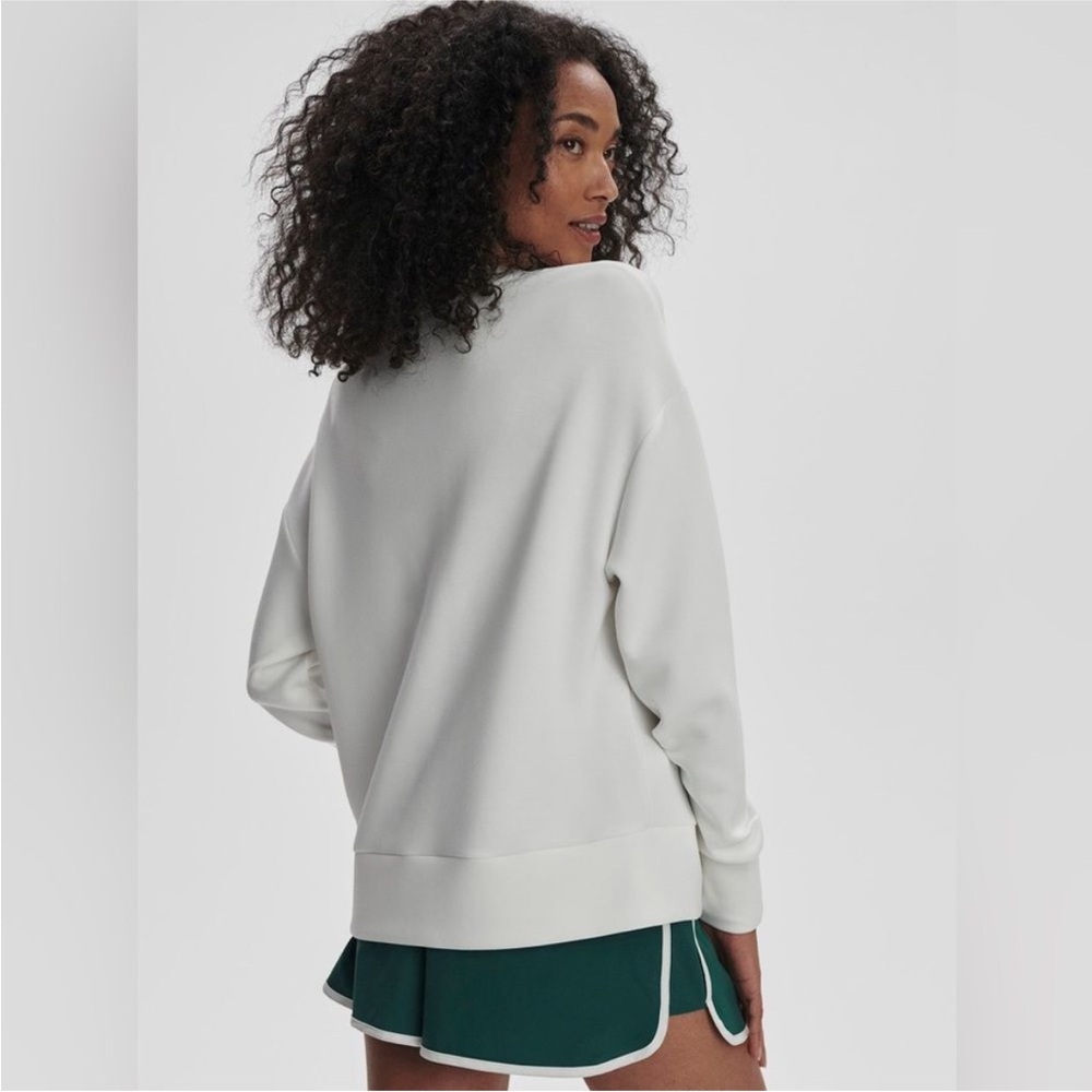 NWT Varley Women's Rasco Namesake White Forest Crew Neck Sweater - Picture 6 of 9